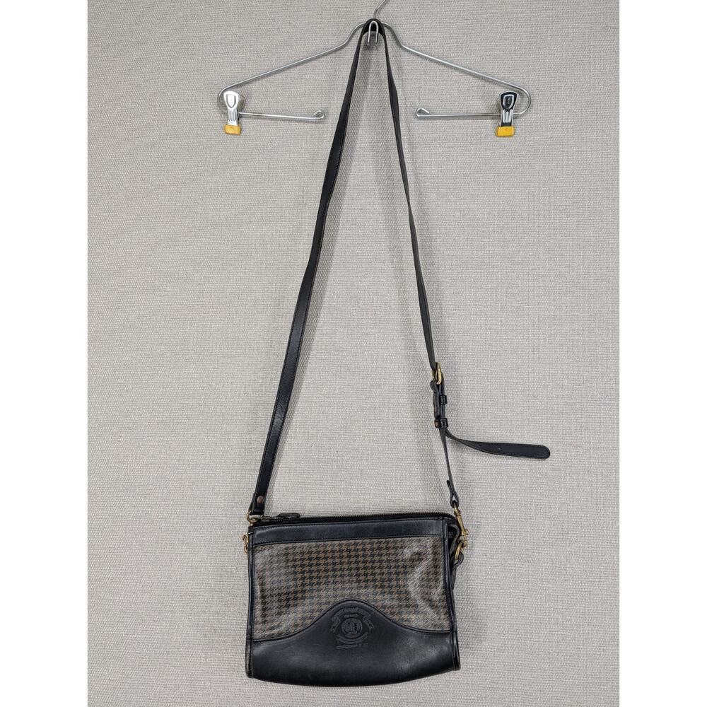 Vintage Ghurka Marley Hodgson Chelsea Houndstooth Leather Crossbody Bag No 109